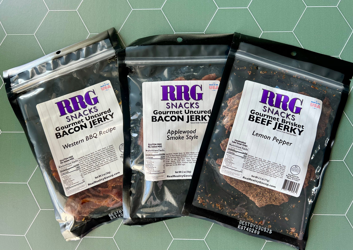 3-Pack Jerky — Applewood Smoke Bacon, Western Barbecue Bacon & Lemon Pepper